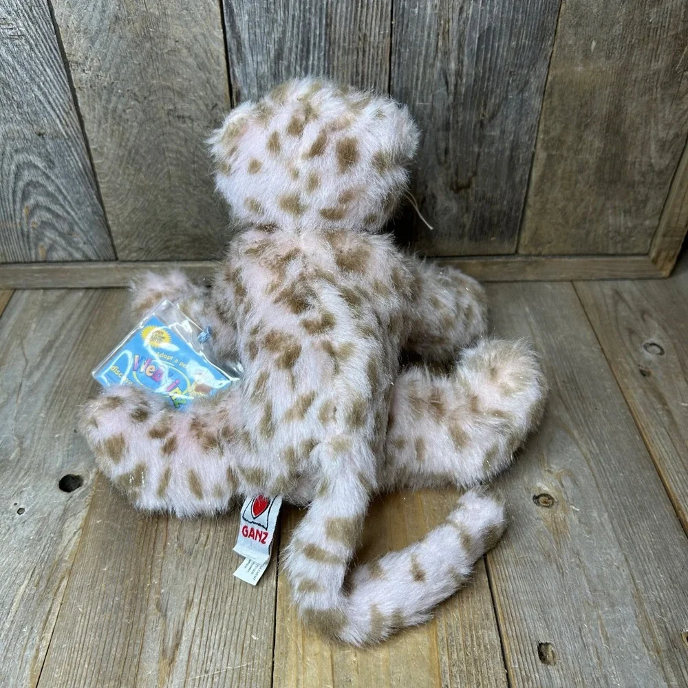 Ganz Webkinz Strawberry Cloud Leopard HM466 Pink Spotted Plush Sealed Code Tag
